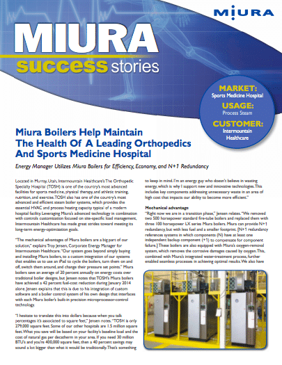Intermountain Healthcare Lowers Emissions with Miura Boilers