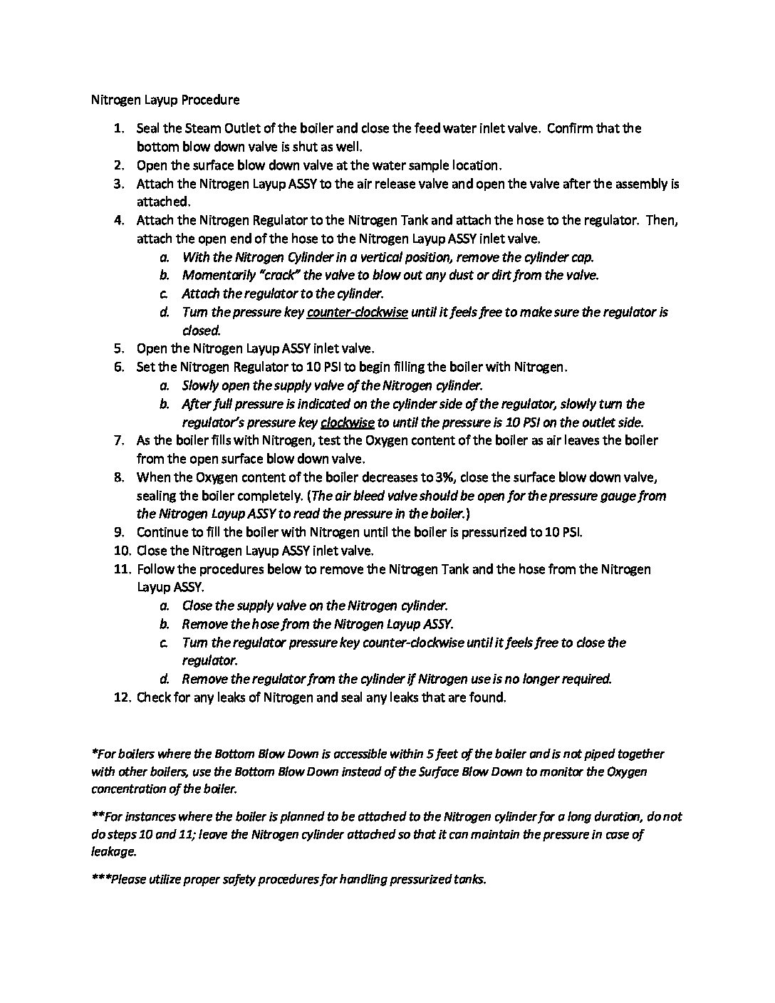 3. Nitrogen Layup Procedure (dry layup)