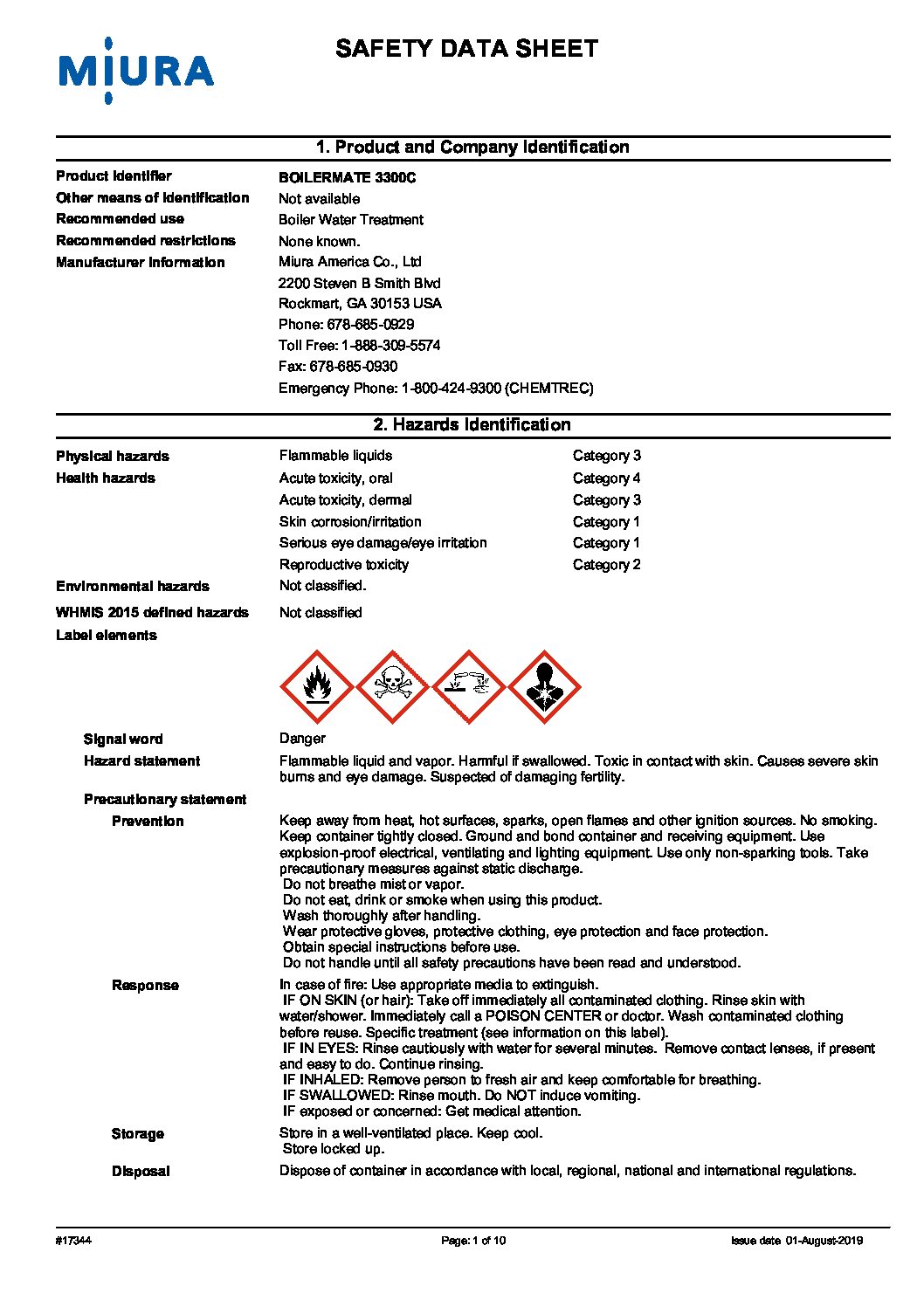 USCAN SDS- Boilermate 3300C- MAC – 18Nov2020